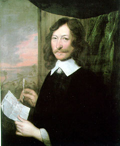 William Lilly, the last great astrologer of England, in the portrait from his Christian Astrology.