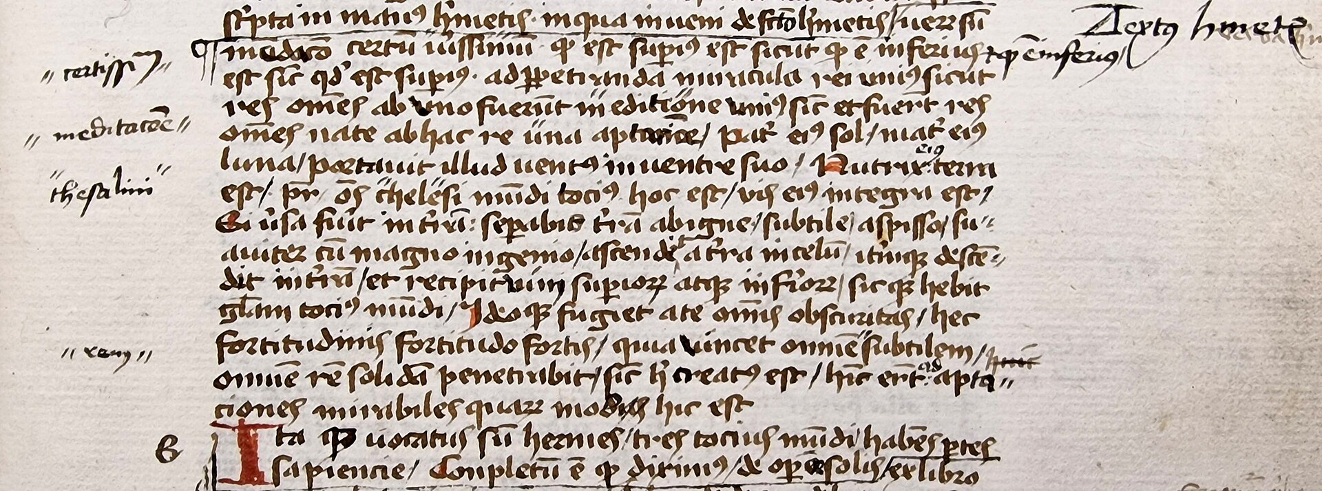 The Emerald Tablet as medieval Europe met it — the Latin text in a 15th-century hand, British Library Arundel MS 164, folio 155r.